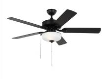  5LDO52MBKD - Linden 52'' traditional dimmable LED indoor/outdoor midnight black ceiling fan with light ki
