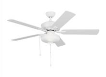  5LDO52RZWD - Linden 52'' traditional dimmable LED indoor/outdoor matte white ceiling fan with light kit a