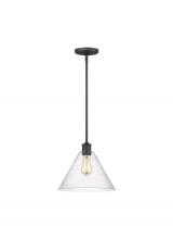  6227801-112 - Belton transitional 1-light indoor dimmable ceiling hanging single pendant light in midnight black f
