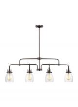  6614504-710 - Belton transitional 4-light indoor dimmable linear ceiling chandelier pendant light in bronze finish