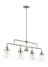  6614504-962 - Belton transitional 4-light indoor dimmable linear ceiling chandelier pendant light in brushed nicke