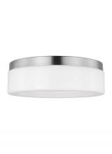  7569093S-962 - Rhett modern 1-light indoor dimmable medium ceiling flush mount in brushed nickel silver finish with