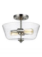 7714502-962 - Belton transitional 2-light indoor dimmable ceiling semi-flush mount in brushed nickel silver finish