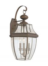  8040-71 - Lancaster traditional 3-light outdoor exterior wall lantern sconce in antique bronze finish with cle