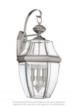  8040-965 - Lancaster traditional 3-light outdoor exterior wall lantern sconce in antique brushed nickel silver