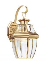  8067-02 - Lancaster traditional 1-light outdoor exterior large wall lantern sconce in polished brass gold fini