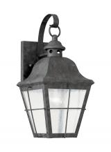  8462-46 - Chatham traditional 1-light outdoor exterior wall lantern sconce in oxidized bronze finish with clea