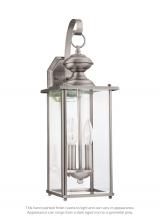  8468-965 - Jamestowne transitional 2-light outdoor exterior wall lantern in antique brushed nickel silver finis