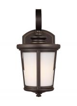  8519301-71 - Eddington modern 1-light outdoor exterior small wall lantern sconce in antique bronze finish with ca