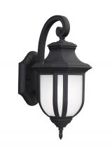  8636301EN3-12 - Childress traditional 1-light LED outdoor exterior medium wall lantern sconce in black finish with s