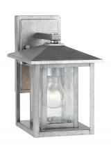  88025-57 - Hunnington contemporary 1-light outdoor exterior small wall lantern in weathered pewter grey finish