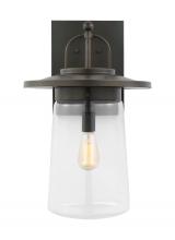  8808901-71 - Tybee traditional 1-light outdoor exterior extra-large wall lantern in antique bronze finish with cl