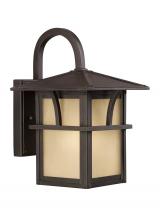  88880-51 - Medford Lakes transitional 1-light outdoor exterior small wall lantern sconce in statuary bronze fin