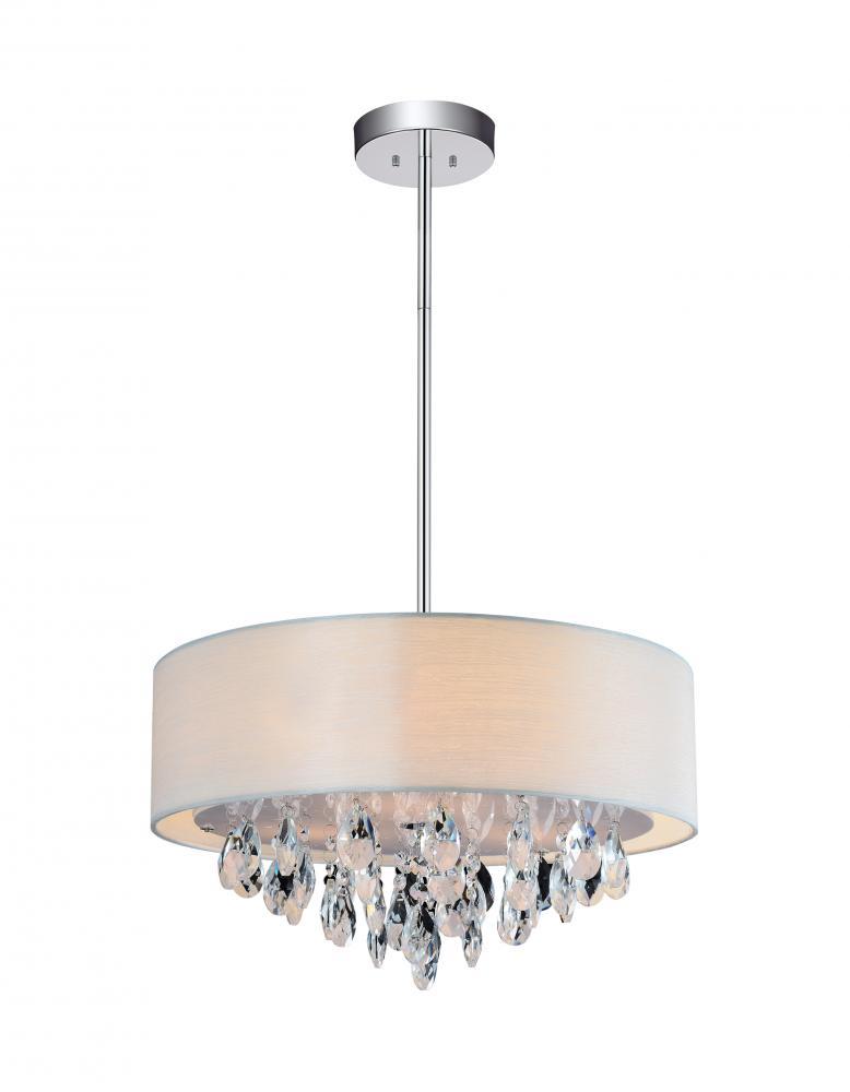 4 Light Drum Shade Chandelier With, Cylinder Shade For Chandelier