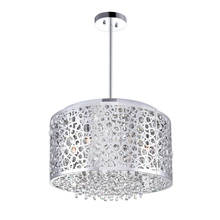  5536P16ST - Bubbles 6 Light Drum Shade Chandelier With Chrome Finish