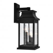  0418W7L-3 - Milford 3 Light Outdoor Black Wall Lantern
