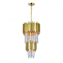  1112P12-4-169 - Deco 4 Light Down Mini Chandelier With Medallion Gold Finish