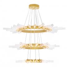  1121P48-63-602 - Collar 63 Light Chandelier With Satin Gold Finish