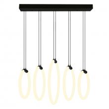  1273P23-5-101-RC - Hoops 5 Light LED Chandelier With Black Finish