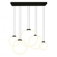  1273P44-5-101-RC - Hoops 5 Light LED Chandelier With Black Finish