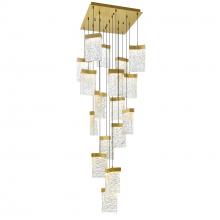  1587P24-17-624 - Lava Integrated LED Brass Chandelier