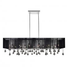 5005P48C(B-S) - Water Drop 17 Light Drum Shade Chandelier With Chrome Finish