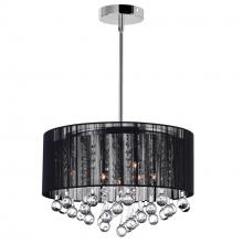  5006P18C-R(B) - Water Drop 6 Light Drum Shade Chandelier With Chrome Finish