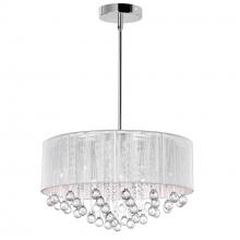  5006P22C-R(W) - Water Drop 9 Light Drum Shade Chandelier With Chrome Finish