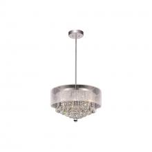  5062P20C (Clear + W) - Radiant 9 Light Drum Shade Chandelier With Chrome Finish