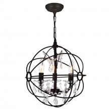  5465P13-DB-3 - Campechia 3 Light Up Mini Chandelier With Brown Finish