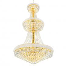  8001P36G - Empire 34 Light Down Chandelier With Gold Finish