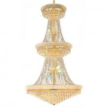  8001P42G - Empire 38 Light Down Chandelier With Gold Finish
