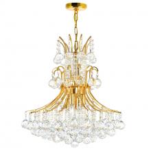  8012P24G - Princess 10 Light Down Chandelier With Gold Finish