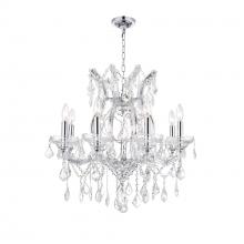  8311P24C-9 (Clear) - Maria Theresa 9 Light Up Chandelier With Chrome Finish