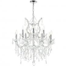  8311P30C-13 (Clear) - Maria Theresa 13 Light Up Chandelier With Chrome Finish