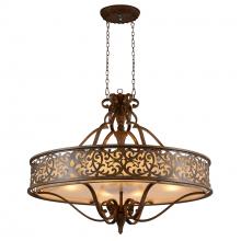  9807P39-6-116 - Nicole 6 Light Drum Shade Chandelier With Brushed Chocolate Finish