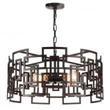  9913P25-4-205 - Litani 4 Light Down Chandelier With Brown Finish