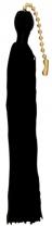 90/522 - Tassel; Black; 5" Length; With Beaded Chain