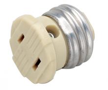  90/546 - Polarized Socket Plug Adapter; Medium Base; 660W; 125V; Ivory Finish