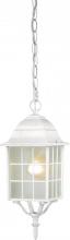  60/4911 - Adams - 1 Light 16" Hanging Lantern with Frosted Glass - White Finish
