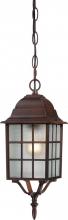  60/4912 - Adams - 1 Light 16" Hanging Lantern with Frosted Glass - Rustic Bronze Finish