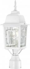  60/4927 - Banyan - 1 Light 17" Post Lantern with Clear Water Glass - White Finish