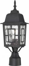  60/4929 - Banyan - 1 Light 17" Post Lantern with Clear Water Glass - Textured Black Finish