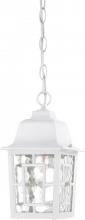  60/4931 - Banyan - 1 Light 11" Hanging Lantern with Clear Water Glass - White Finish