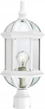  60/4974 - Boxwood - 1 Light 19" Post Lantern with Clear Beveled Glass - White Finish
