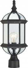  60/4976 - Boxwood - 1 Light 19" Post Lantern with Clear Beveled Glass - Textured Black Finish