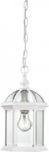  60/4977 - Boxwood - 1 Light 14" Hanging Lantern with Clear Beveled Glass - White Finish