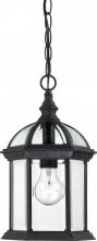  60/4979 - Boxwood - 1 Light 14" Hanging Lantern with Clear Beveled Glass - Textured Black Finish