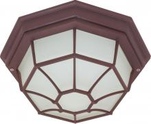  60/535 - 1 Light - 12" Flush Spider Cage with Glass Lens - Old Bronze Finish