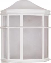  60/537 - 1 Light - 10" Cage Lantern with Linen Acrylic Lens - White Finish